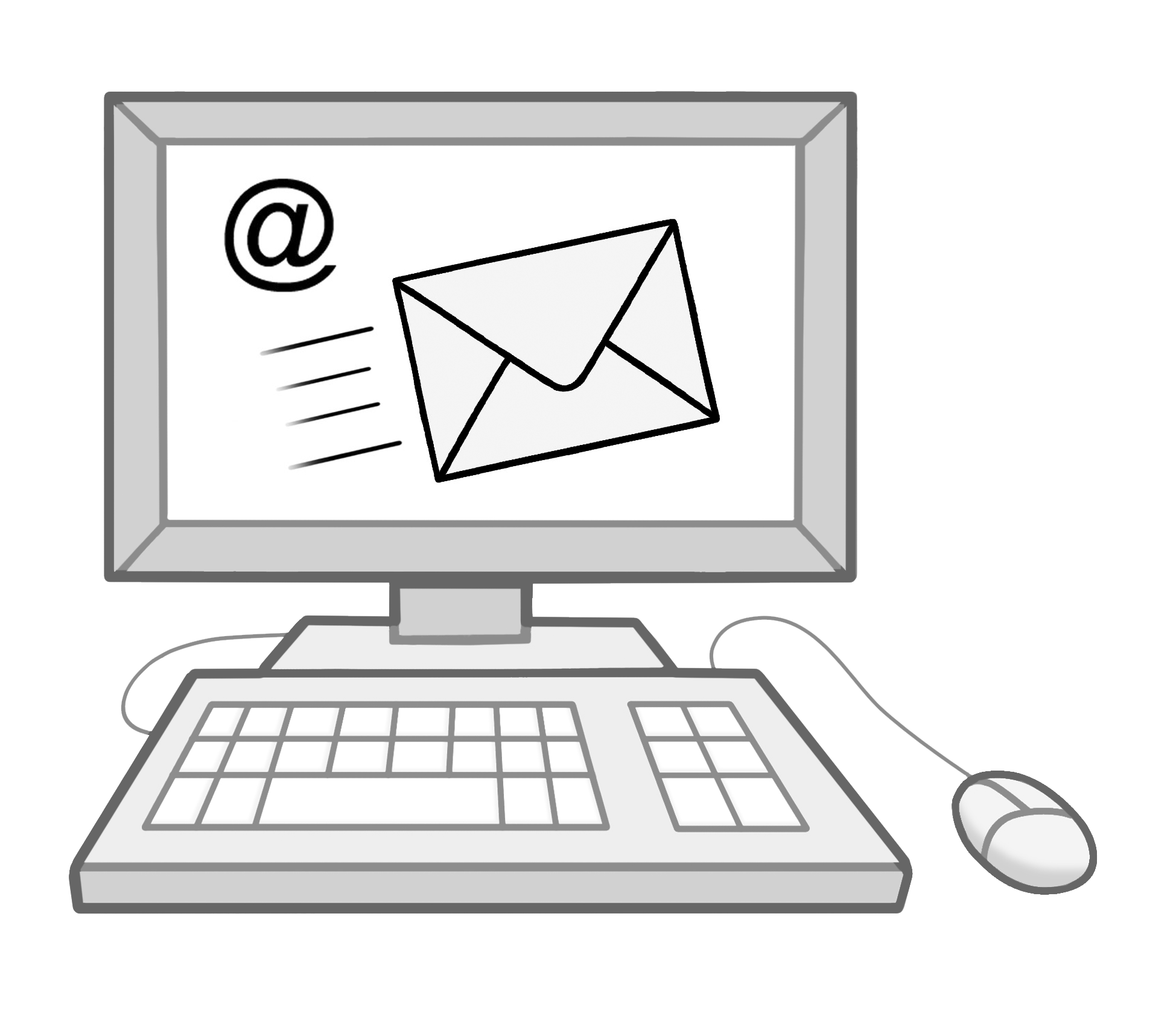 Computerbildschirm auf dem eine eingehende E-Mail angezeigt wird